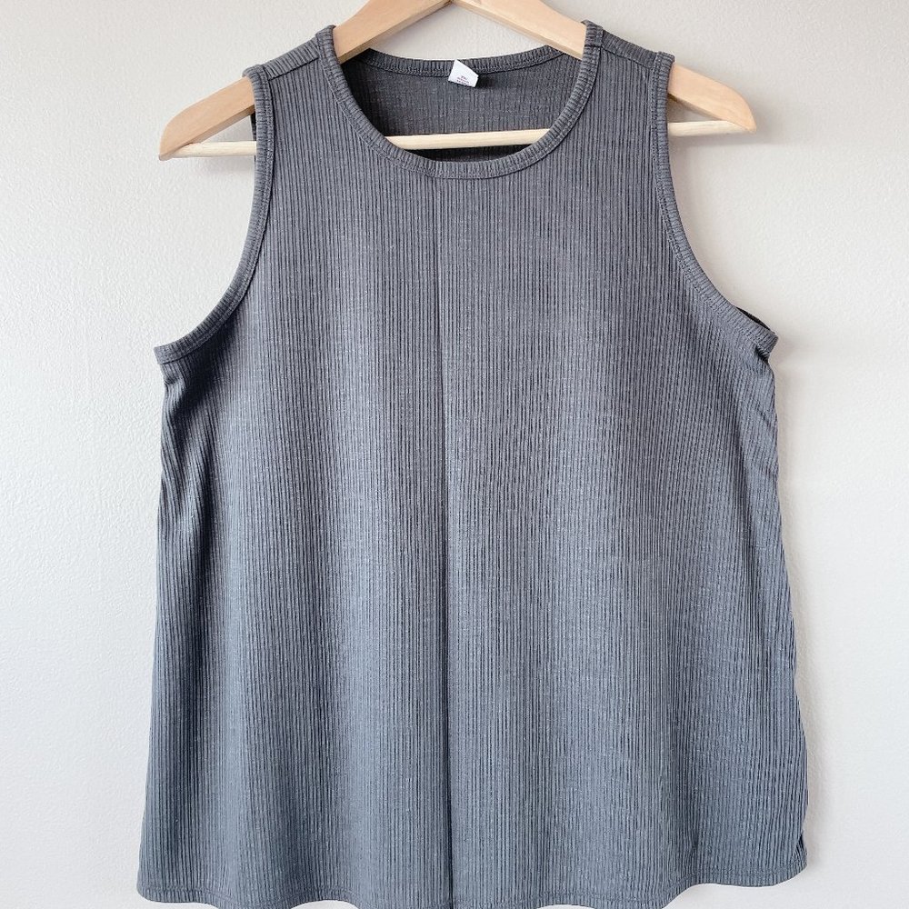 Old Navy tank top grey ribbed luxe tank top medium women's shirt